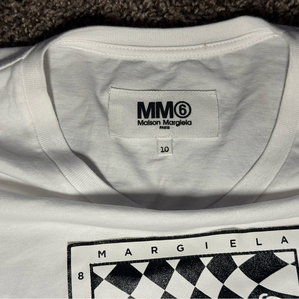 MM6 MAISON MARGIELA Girls Cropped Logo Print T-Shirt|10 - Picture 4 of 5